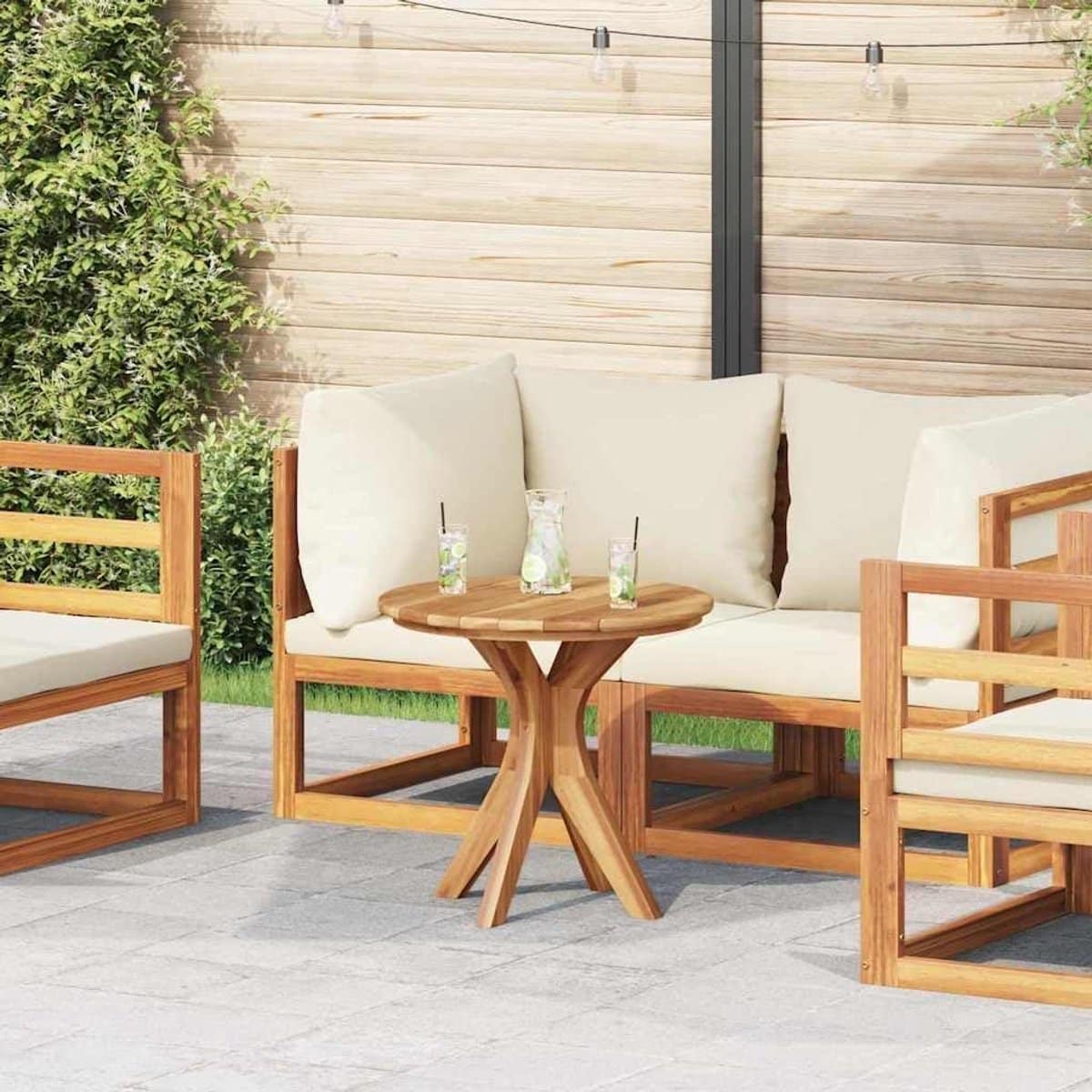 houten bijzettafel tuinmeubel buiten genieten massief teakhout