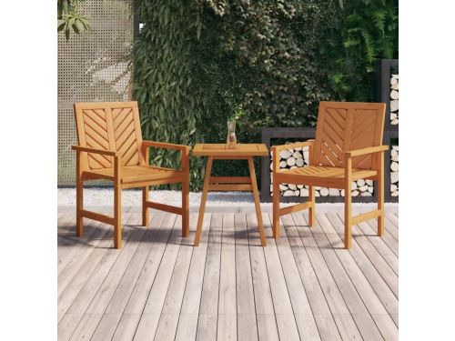 Houten bijzettafel - Tuinmeubel tafel - Buiten genieten - Visgraatpatroon