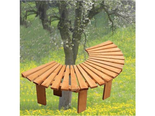 Houten Boombank - Parkstoel Halfrond - Tuin Ontspanning - Gratis