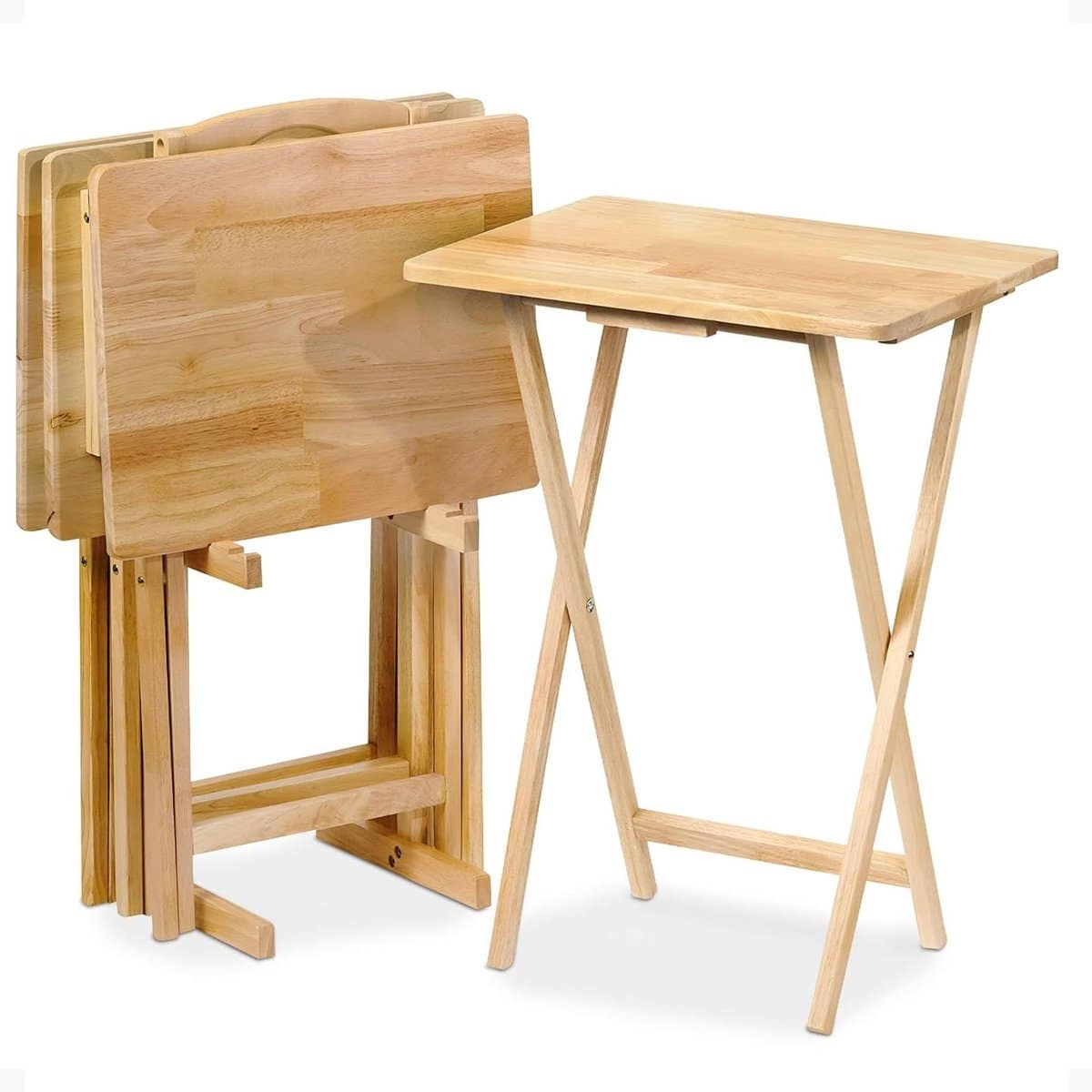 houten klaptafel bijzettafel snacktafel snacks en drankjes