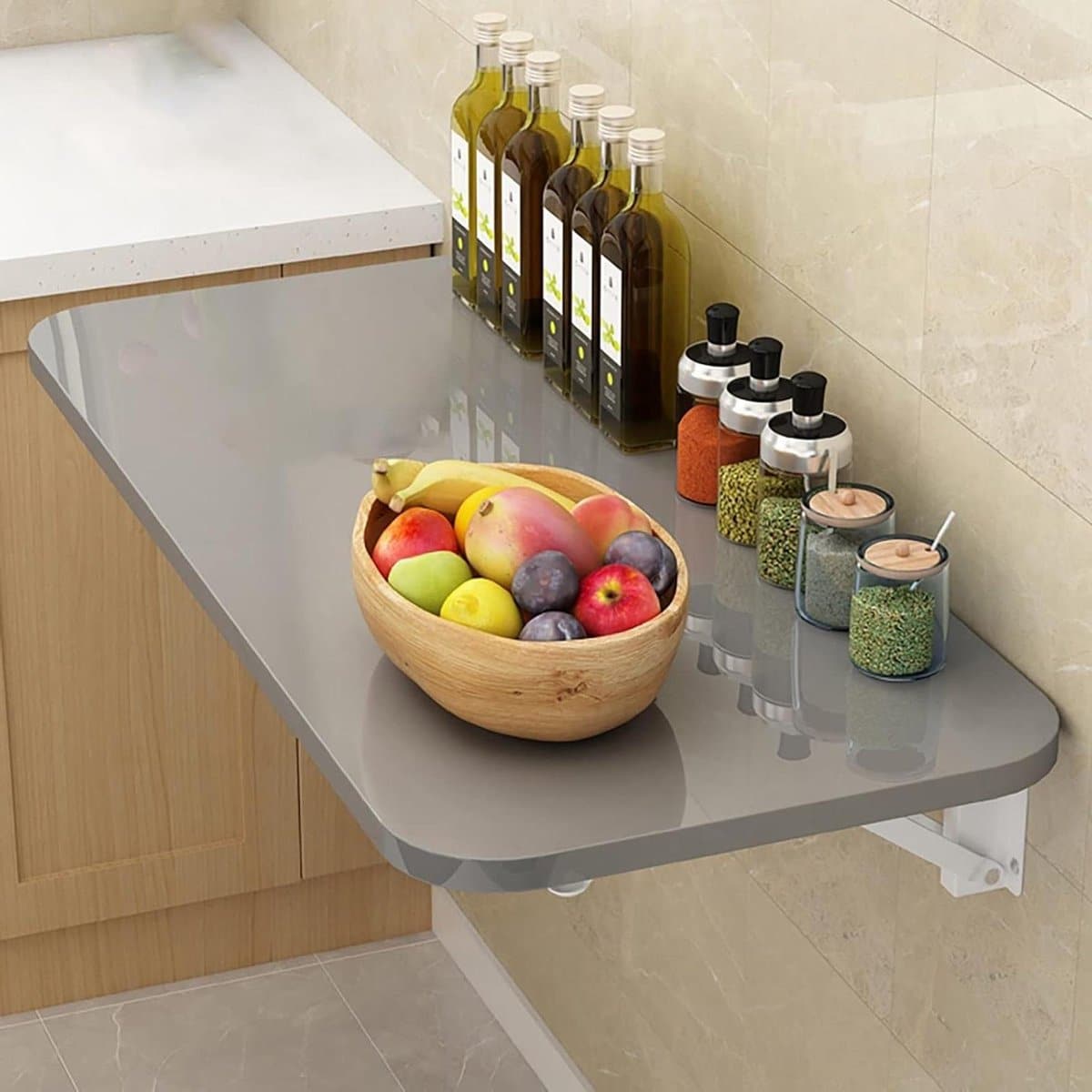 houten klaptafel wandbureau opklapbaar ruimte besparen sterke