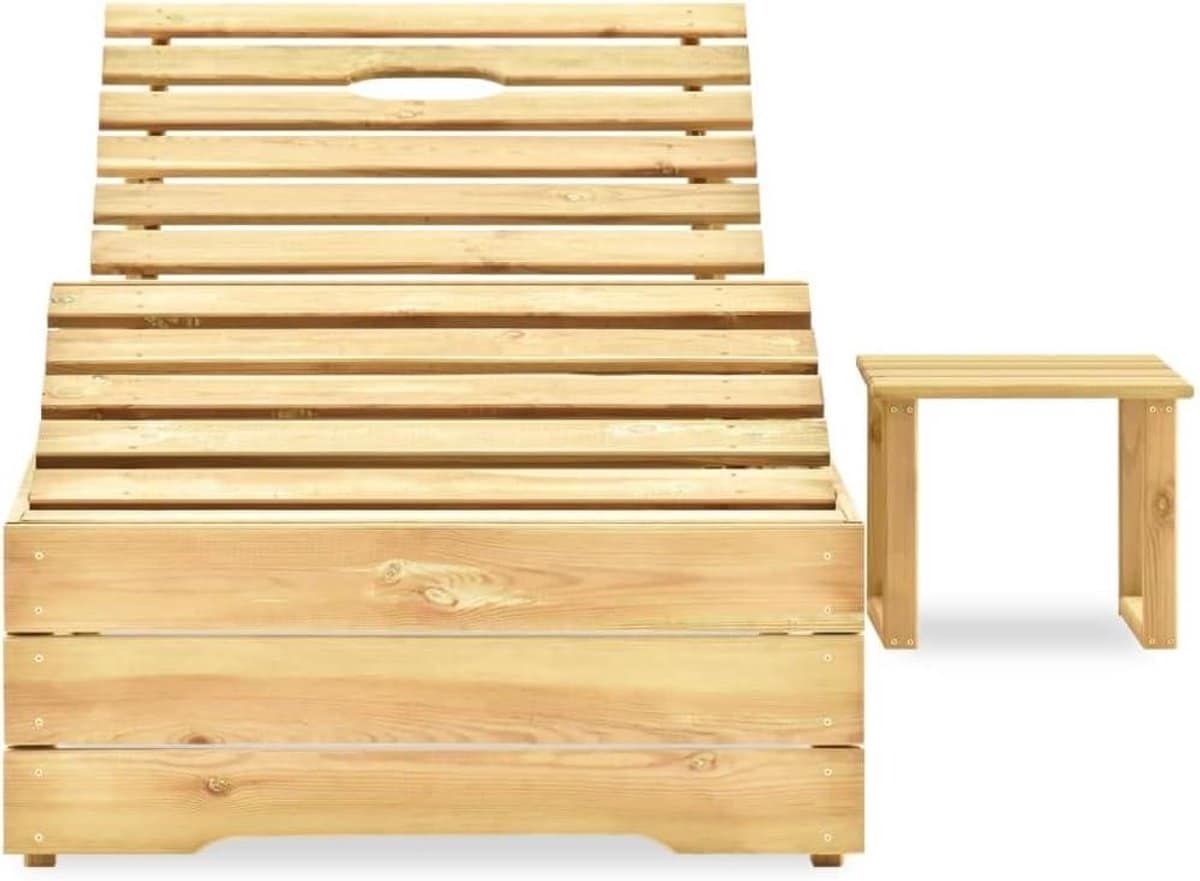 houten ligbed loungestoel tuin ontspannen buiten verstelbare