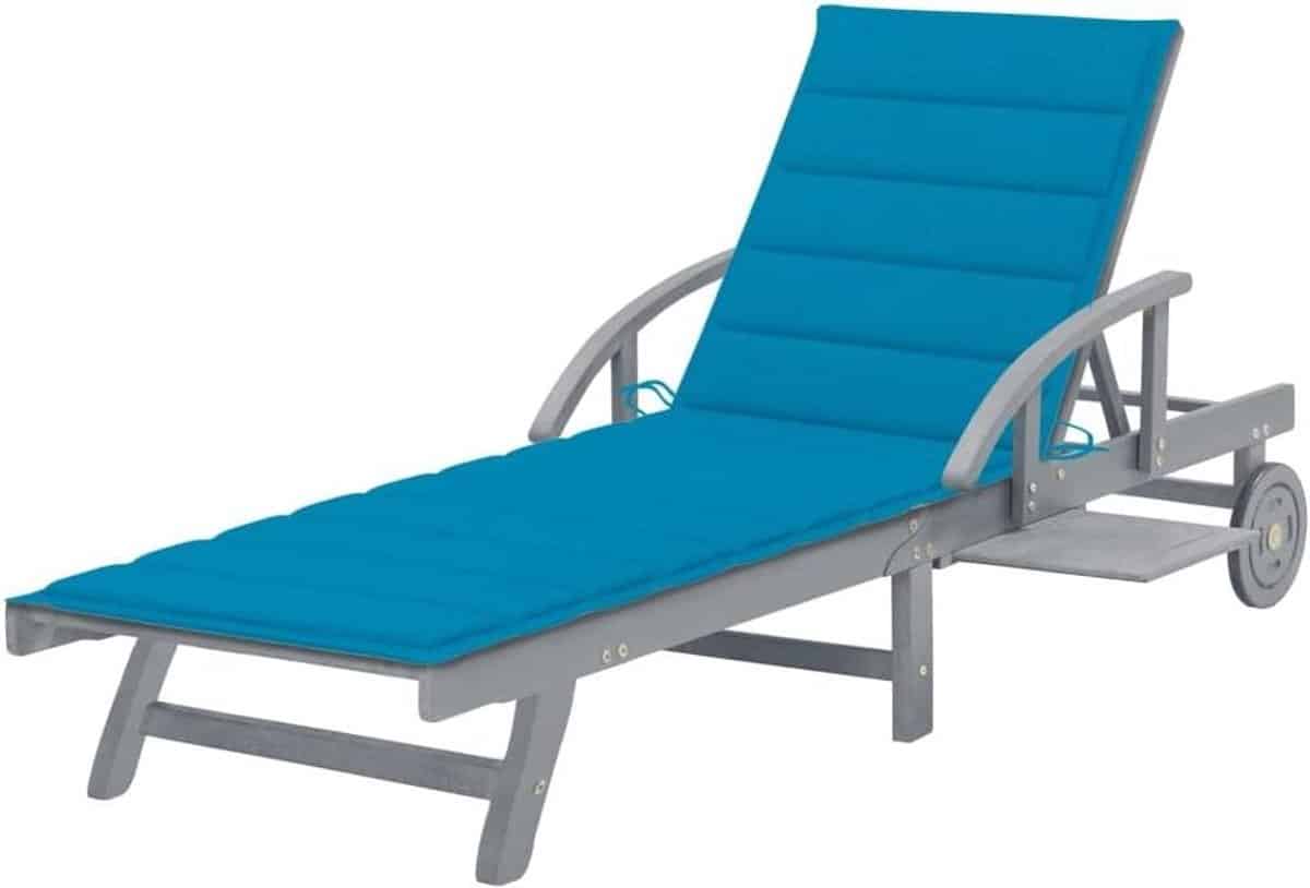 houten ligbed zonneligbed tuin buiten ontspannen uittrekbare