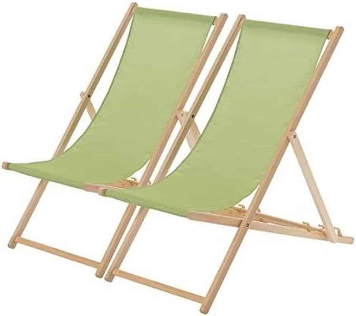 houten ligstoel canvas lounger buiten ontspannen opvouwbaar