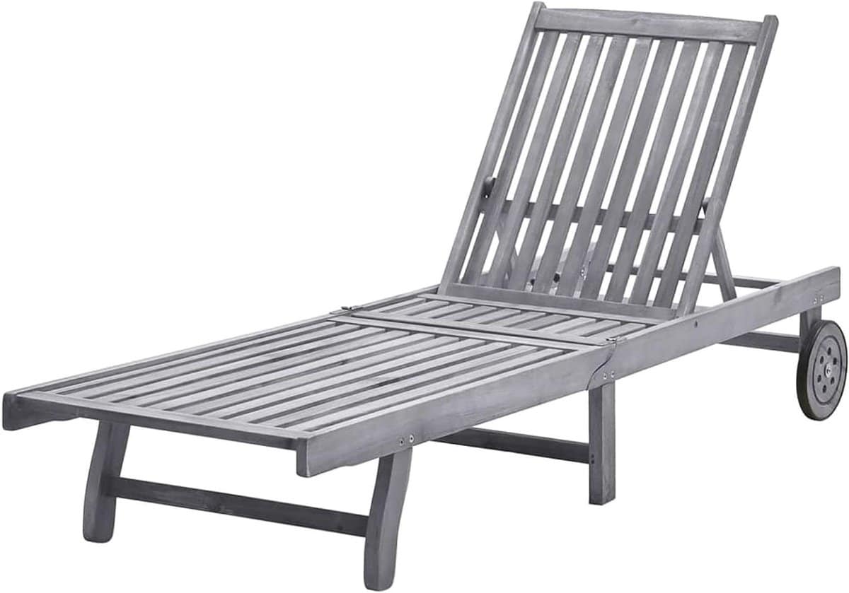 houten ligstoel loungestoel ligbed buiten ontspannen verstelbare