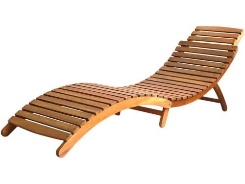 Houten Ligstoel - Loungestoel Tuin - Buiten Ontspannen - Ergonomisch