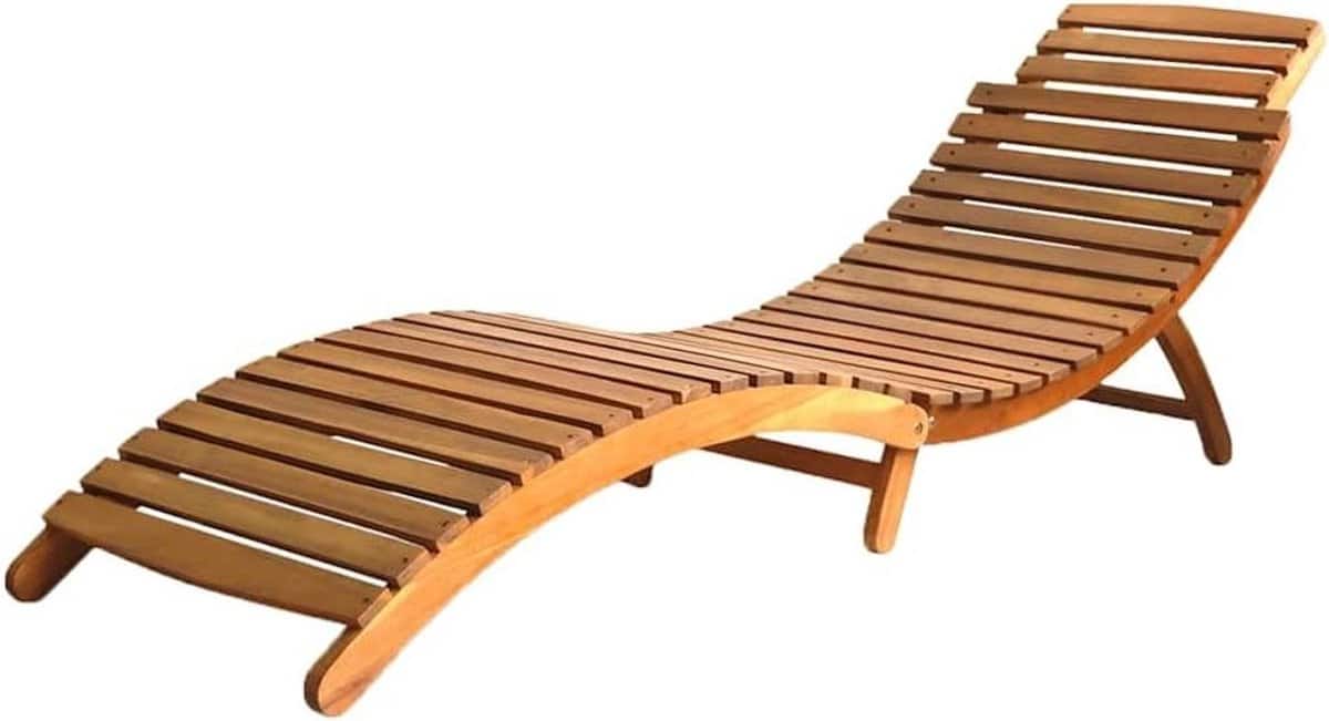 houten ligstoel loungestoel tuin buiten ontspannen ergonomisch