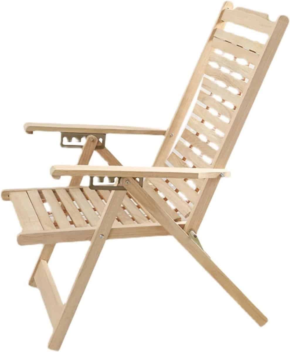 houten ligstoel opklapbare lounger buiten ontspannen verstelbare