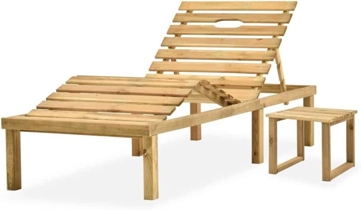 houten ligstoel tuinstoel ligbed ontspannen in tuin