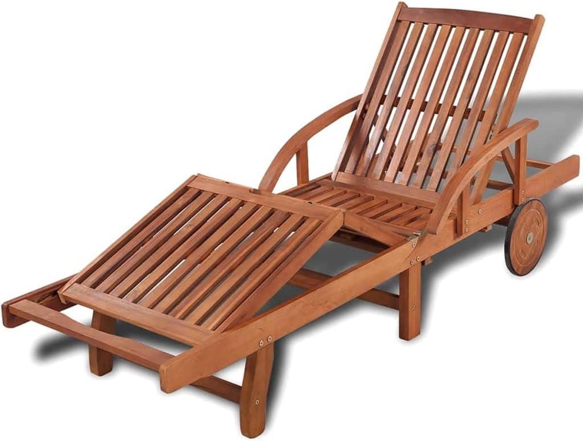houten ligstoel tuinstoel lounger ontspannen buiten verstelbare