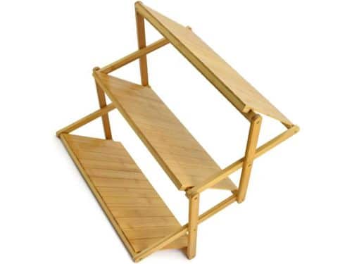 Houten Opbergrek - Klaptafel - Kampeeruitrusting - Ruim en Draagbaar