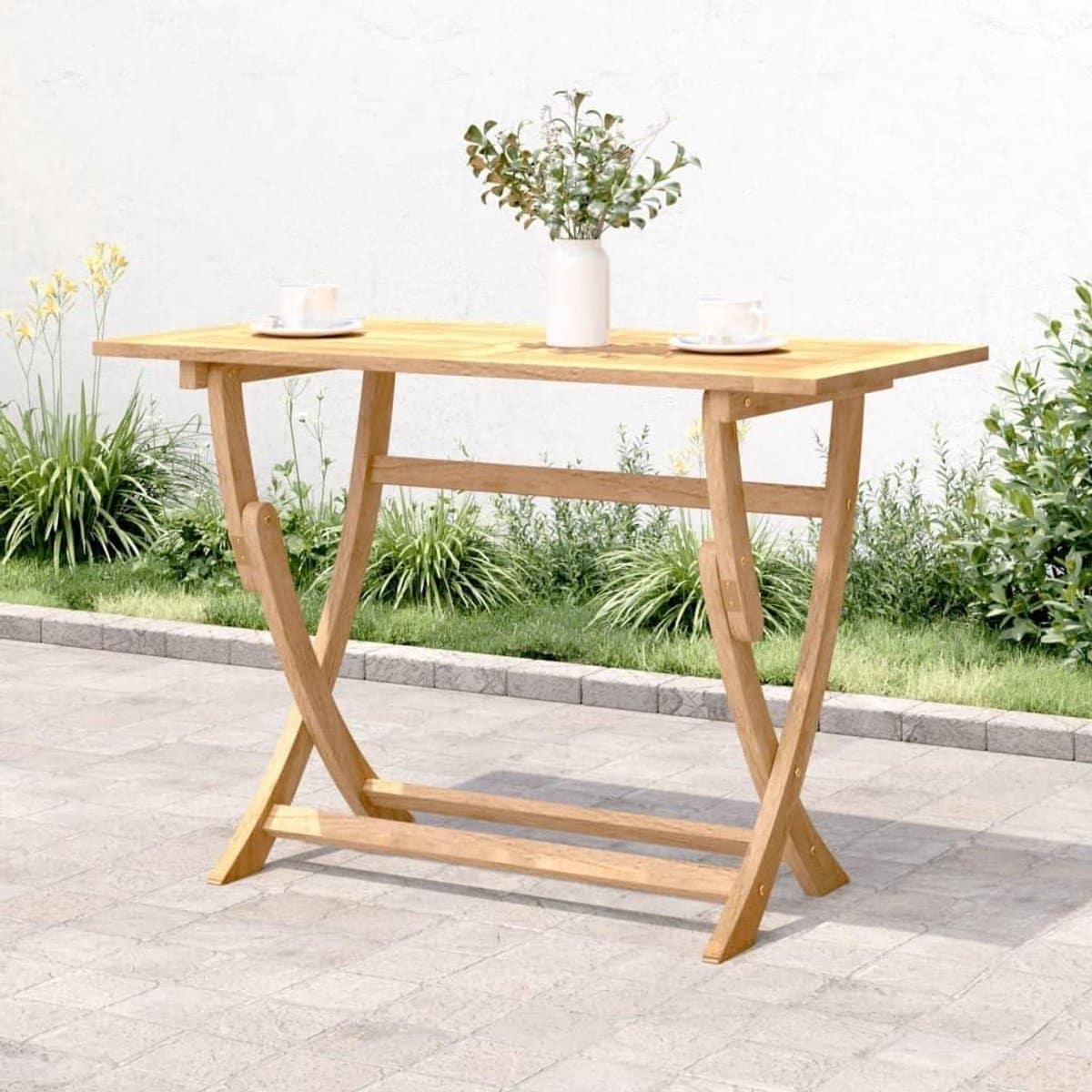 houten tuintafel klaptafel buiten buiten eten massief