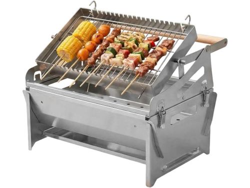 Houtskool BBQ Grill - Kampeerbarbecue - Buiten koken - Draaibaar