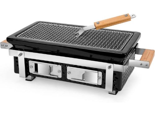 Houtskoolbarbecues, Keramiek Tafelblad Yakiniku Grill, Rechthoekig Houtskoolgrill met Houtskoolrooster