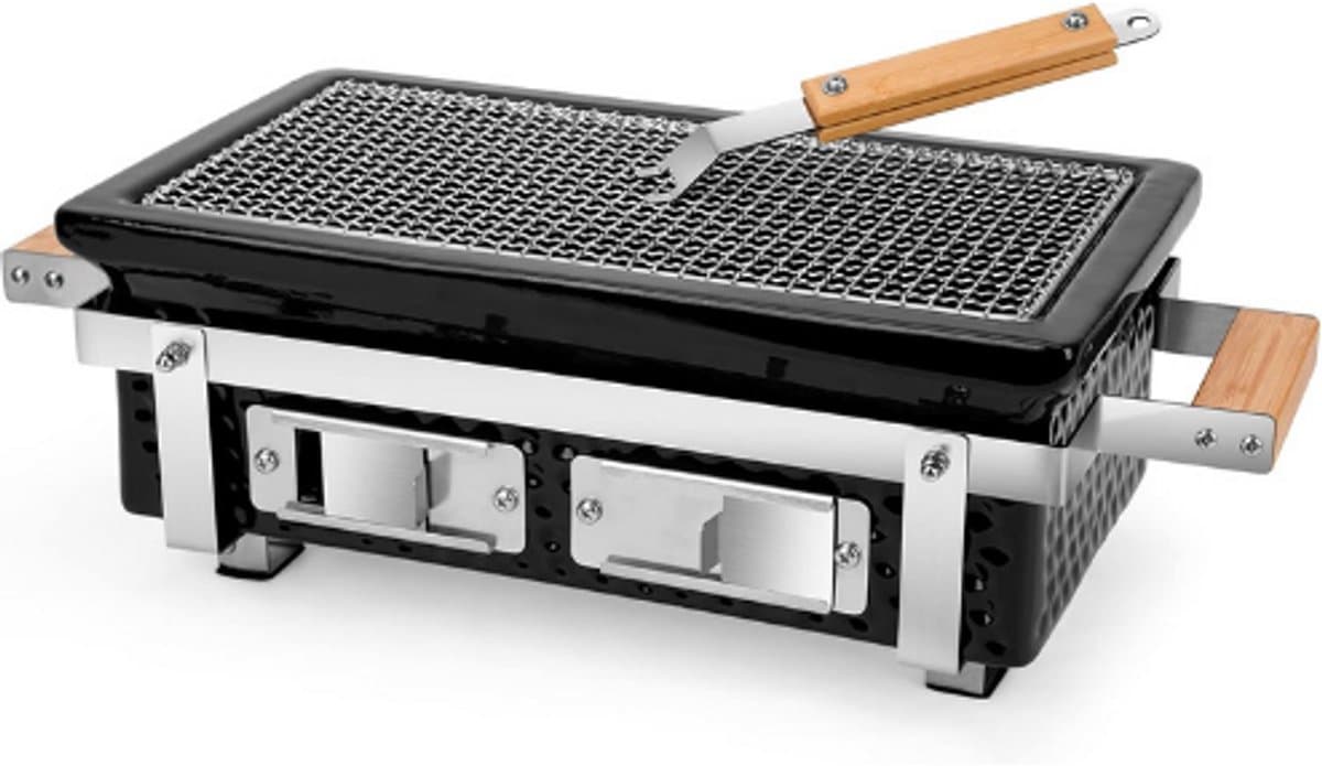 houtskoolbarbecues, keramiek tafelblad yakiniku grill, rechthoekig houtskoolgrill met houtskoolrooster