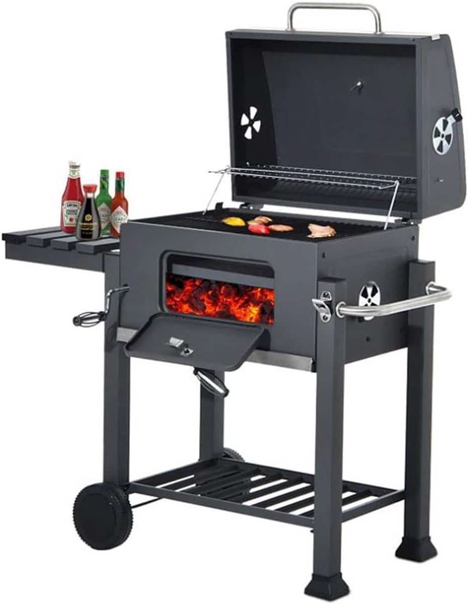 houtskoolgrill opvouwbare bbq buiten koken roestvrij staal