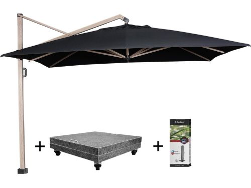 Icon premium zweefparasol 350x350 cm oak mast faded black met