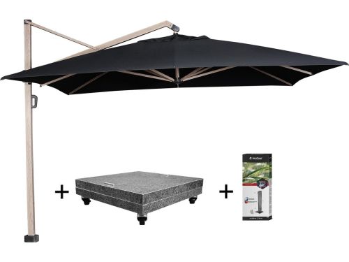 Icon premium zweefparasol 400x300 cm oak mast faded black met