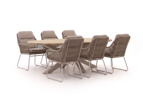 Intenso Isorella/ROUGH-Y Ellips 200cm dining tuinset 7-delig - Laagste prijsgarantie!
