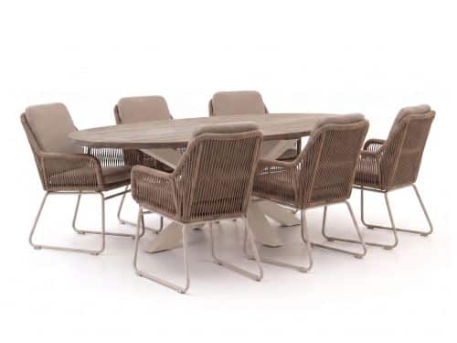 Intenso Isorella/ROUGH-Y Ellips 240cm dining tuinset 7-delig - Laagste prijsgarantie!