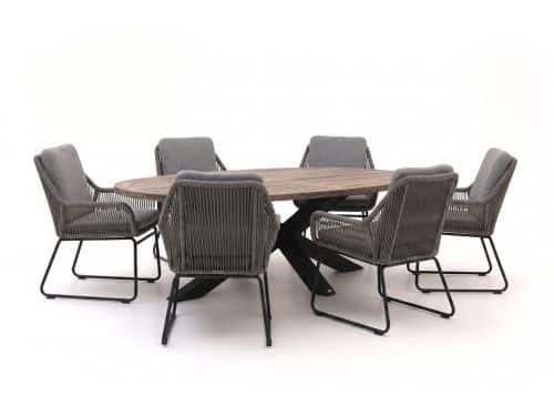 Intenso Isorella/ROUGH-Y Ellips 240cm dining tuinset 7-delig - Laagste prijsgarantie!