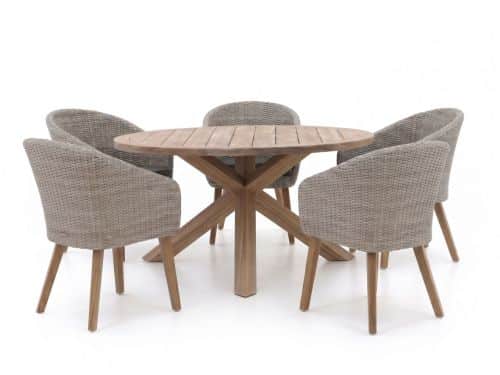 Intenso Tropea/ROUGH-Y ø150cm dining tuinset 6-delig - Laagste prijsgarantie!