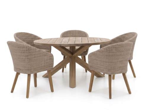 Intenso Tropea/ROUGH-Y ø150cm dining tuinset 6-delig - Laagste prijsgarantie!