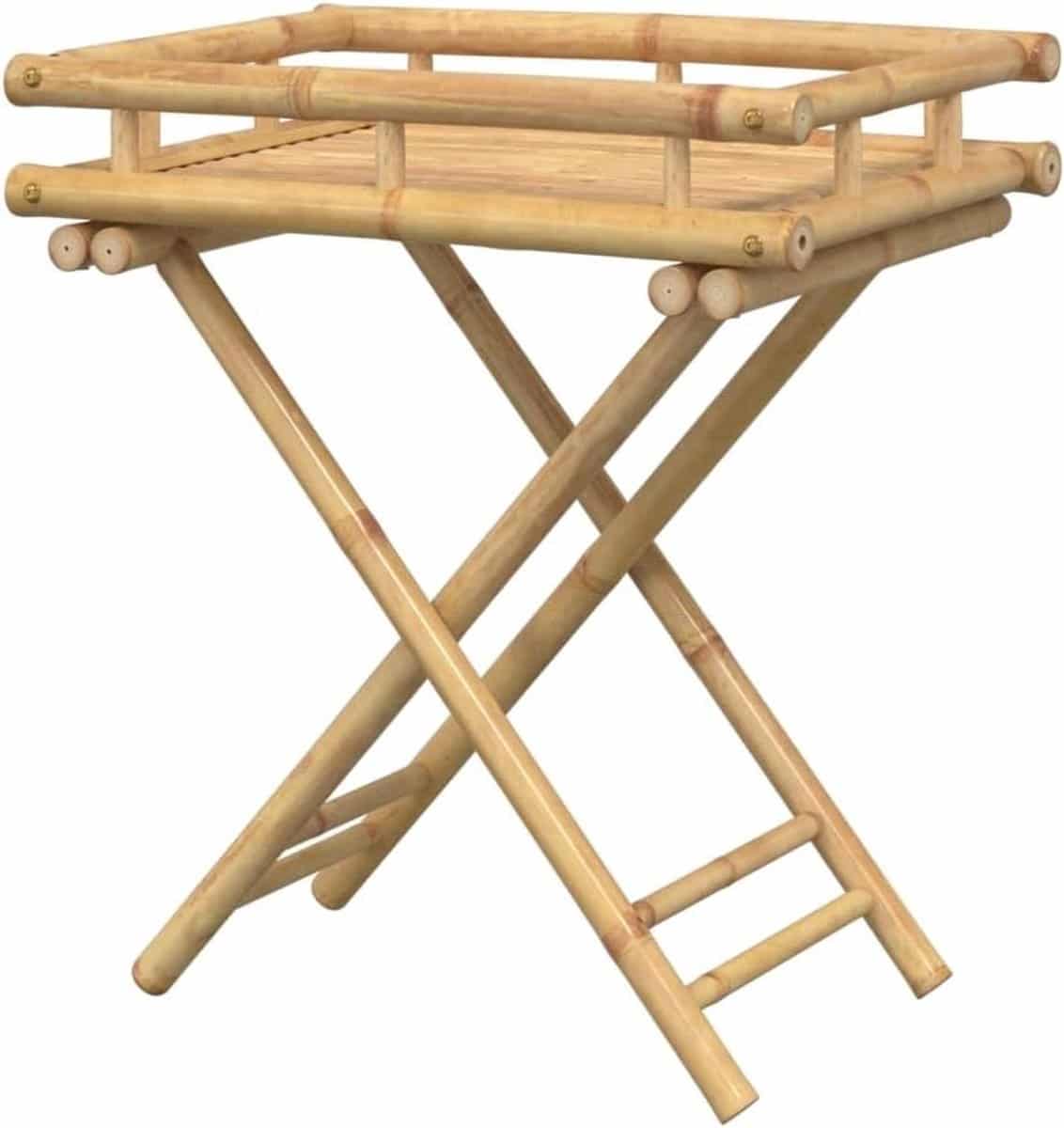 klaptafel bamboe dienblad tafel buiten zitten ventilerend