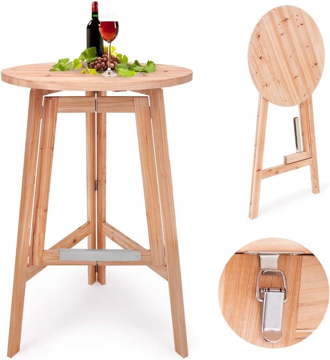 klaptafel hout barkruk tafel feestelijke gelegenheid stabiele