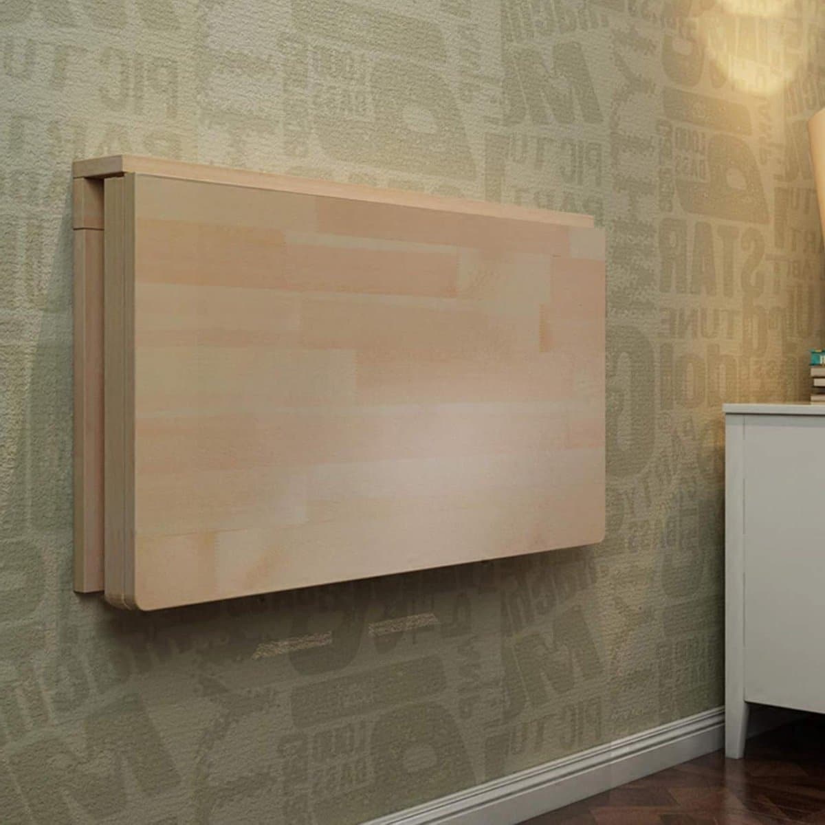 klaptafel hout wandtafel opklapbaar ruimte besparen driehoekige