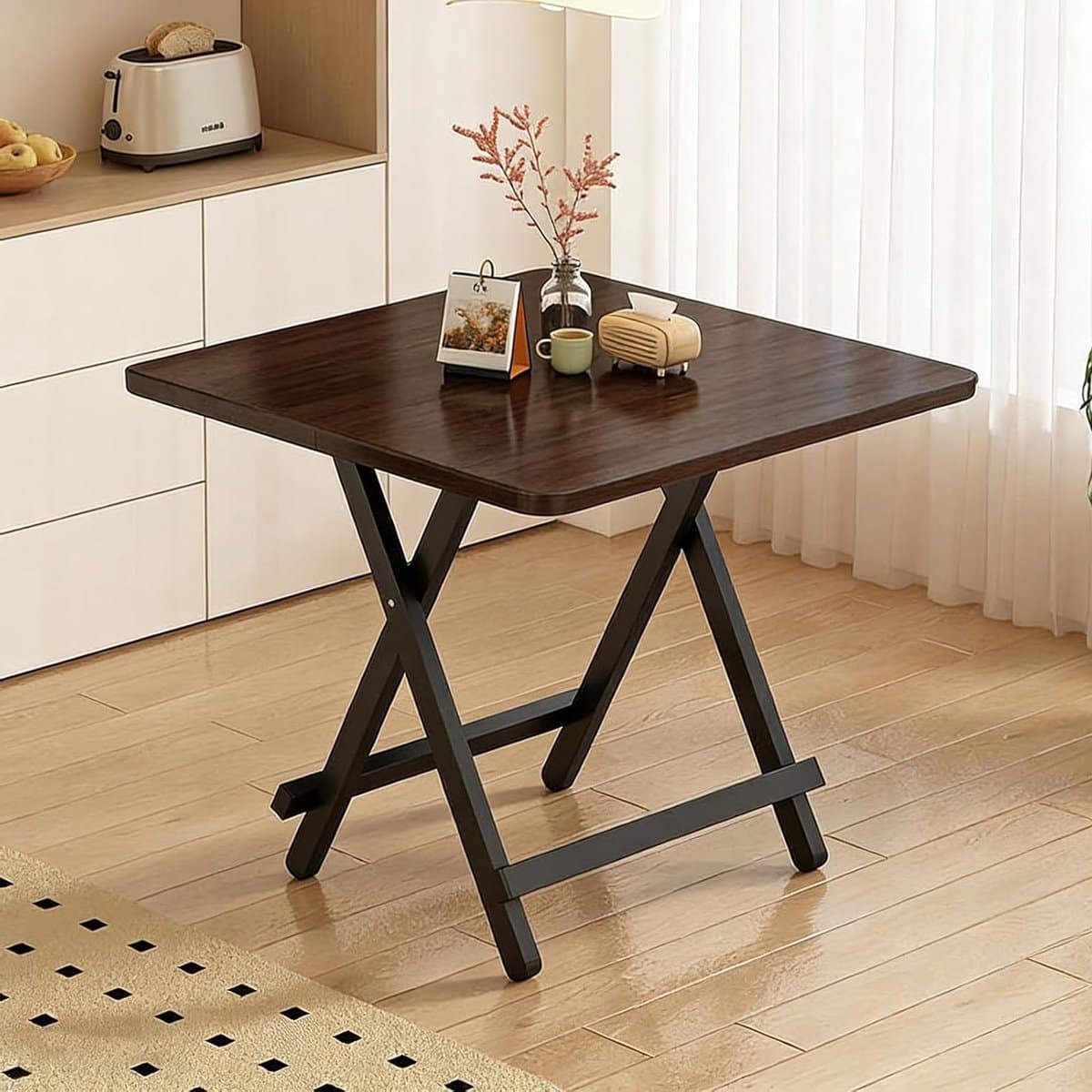 klaptafel hout x frame eettafel balkon ruimte besparen