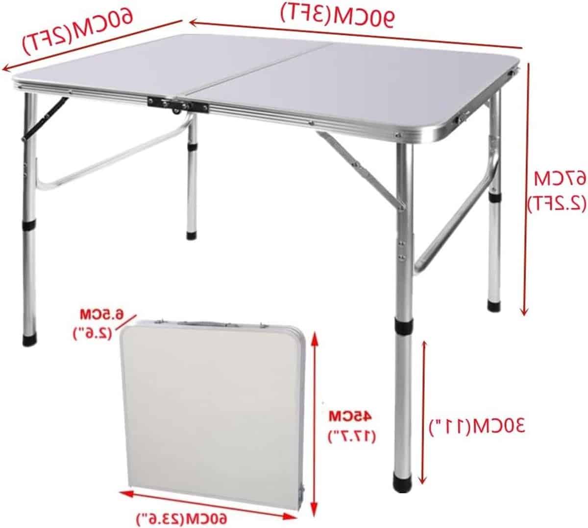 klaptafel opvouwbare tafel buiten dineren verstelbare hoogte