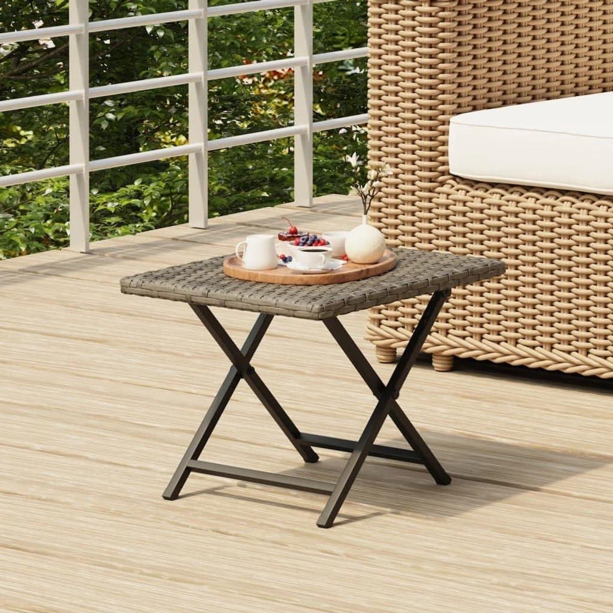 klaptafel poly rattan balkontafel tuinstafel buiten zitten