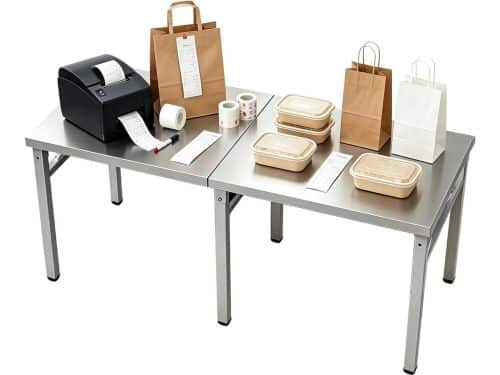 Klaptafel Roestvrijstaal - Werkstation Opvouwbaar - Voedselbereiding Keuken - Robuust