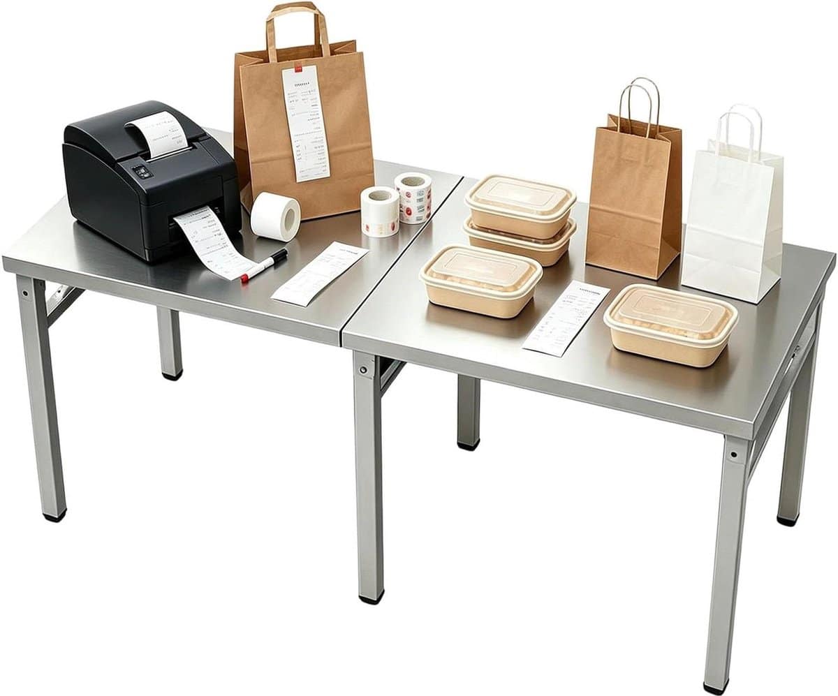 klaptafel roestvrijstaal werkstation opvouwbaar voedselbereiding keuken robuust