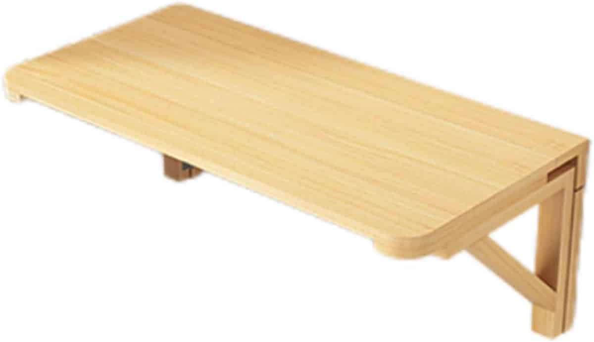klaptafel wandbureau ruimte besparen massief hout