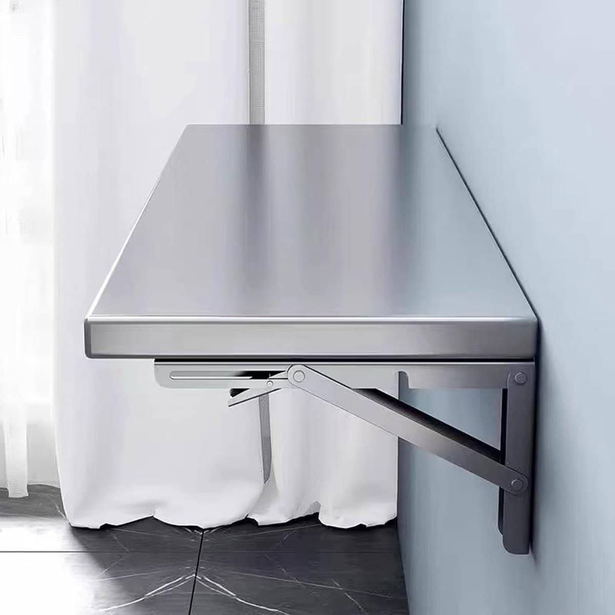 klaptafel wandmontage tafel ruimte besparen roestvrij staal