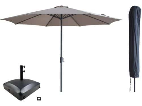 Kopu® Set Madrid 350 cm Grote Parasol Rond met Beschermhoes