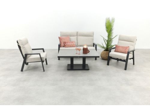 Lagos/Milford stoel-bank loungeset 4-delig verstelbaar