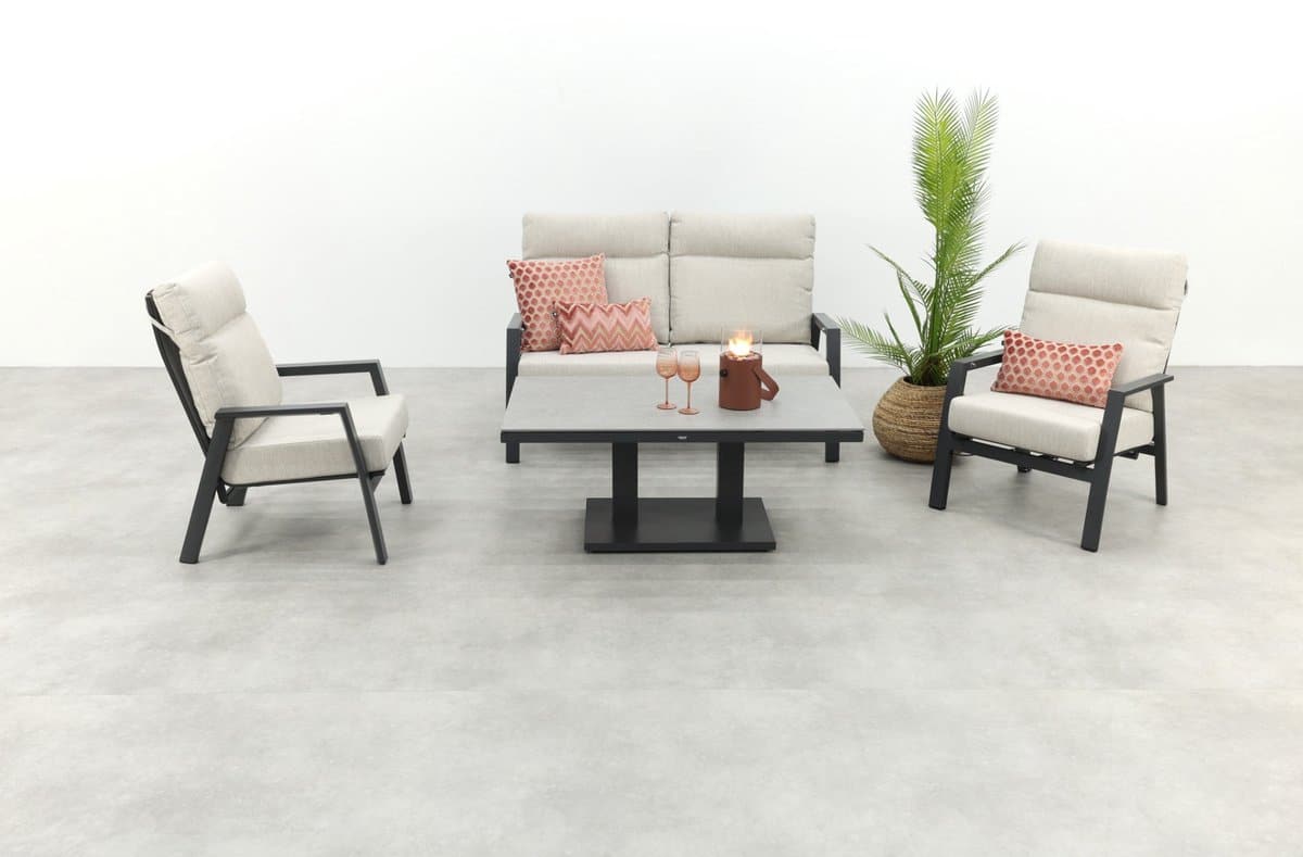 lagos/milford stoel bank loungeset 4 delig verstelbaar