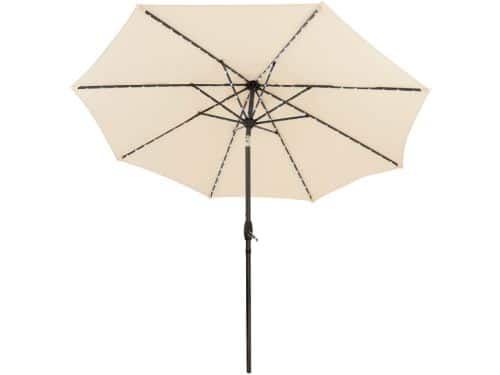 LED kantelbare stokparasol - 2.7 m - crème - verlichting