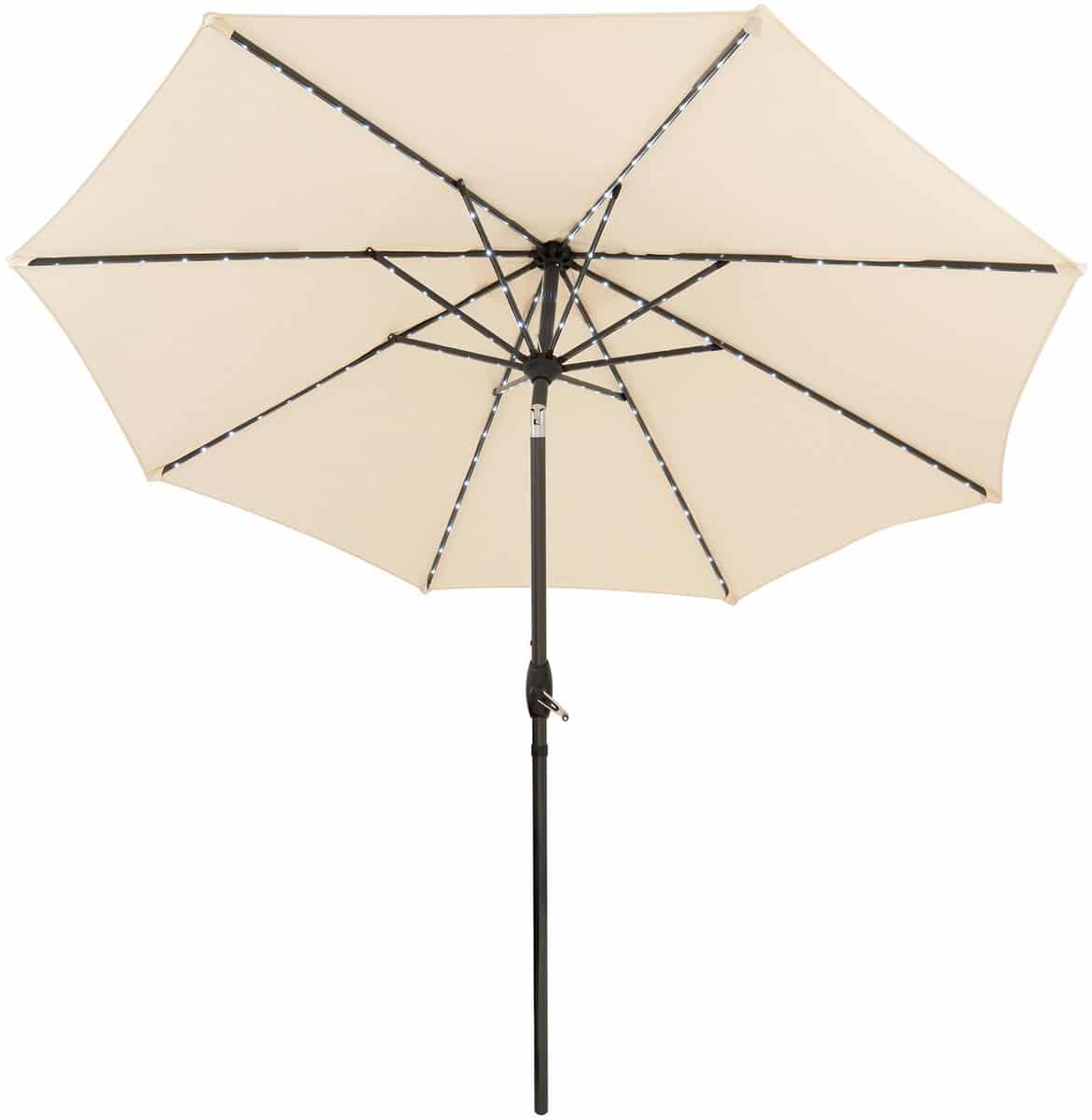 led kantelbare stokparasol 2.7 m crème verlichting