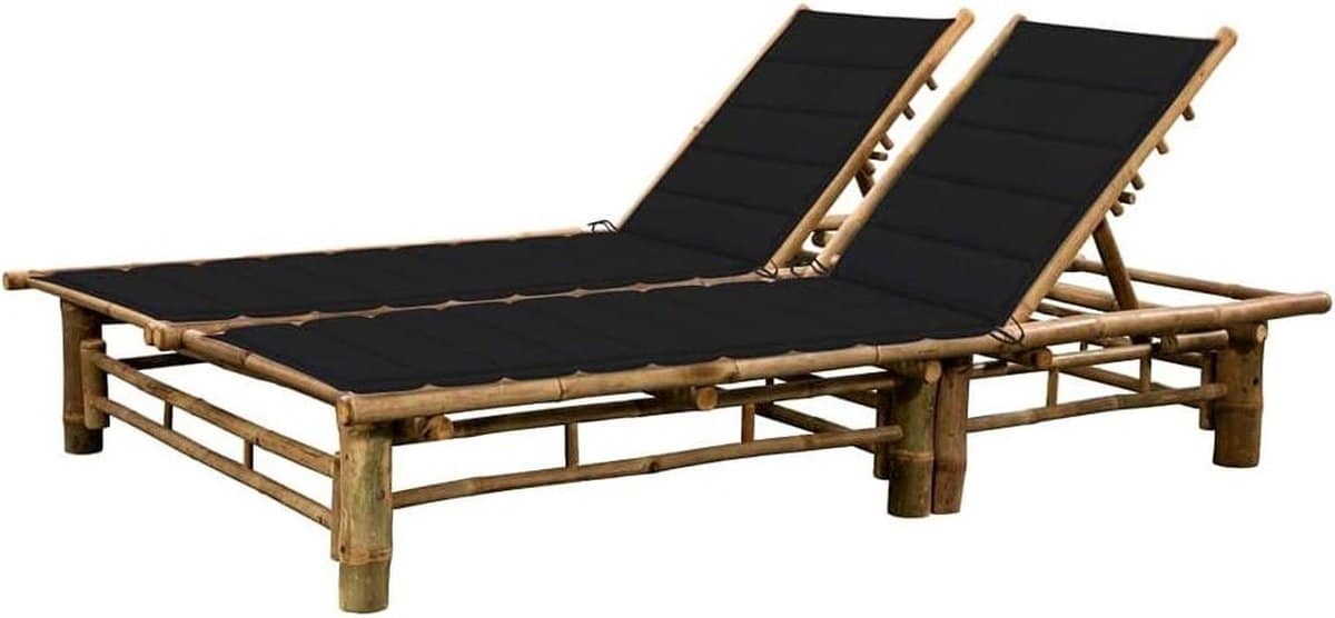 ligbed 2 persoons bamboe loungebed ontspannen in de tuin