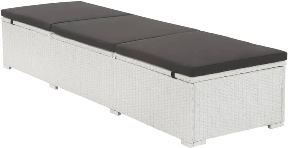 ligbed polyrotan loungestoel terras ontspannen buiten verstelbare