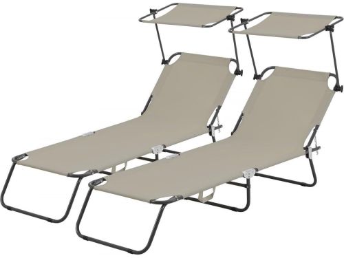 Ligbed set - Loungestoelen inklapbaar - Ontspannen buiten - Met