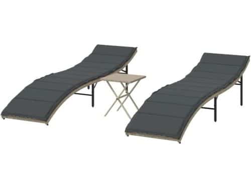 Ligbedden 2 stuks - Tuinstoelen terrasmeubelen - Ontspannen in de