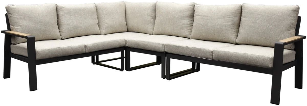 lola hoek loungeset 4 delig aluminium antraciet