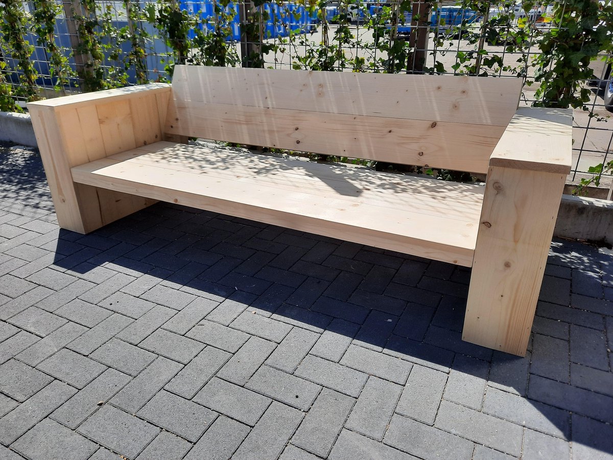 loungebank “garden” van nieuw steigerhout 180cm 3 persoons bank