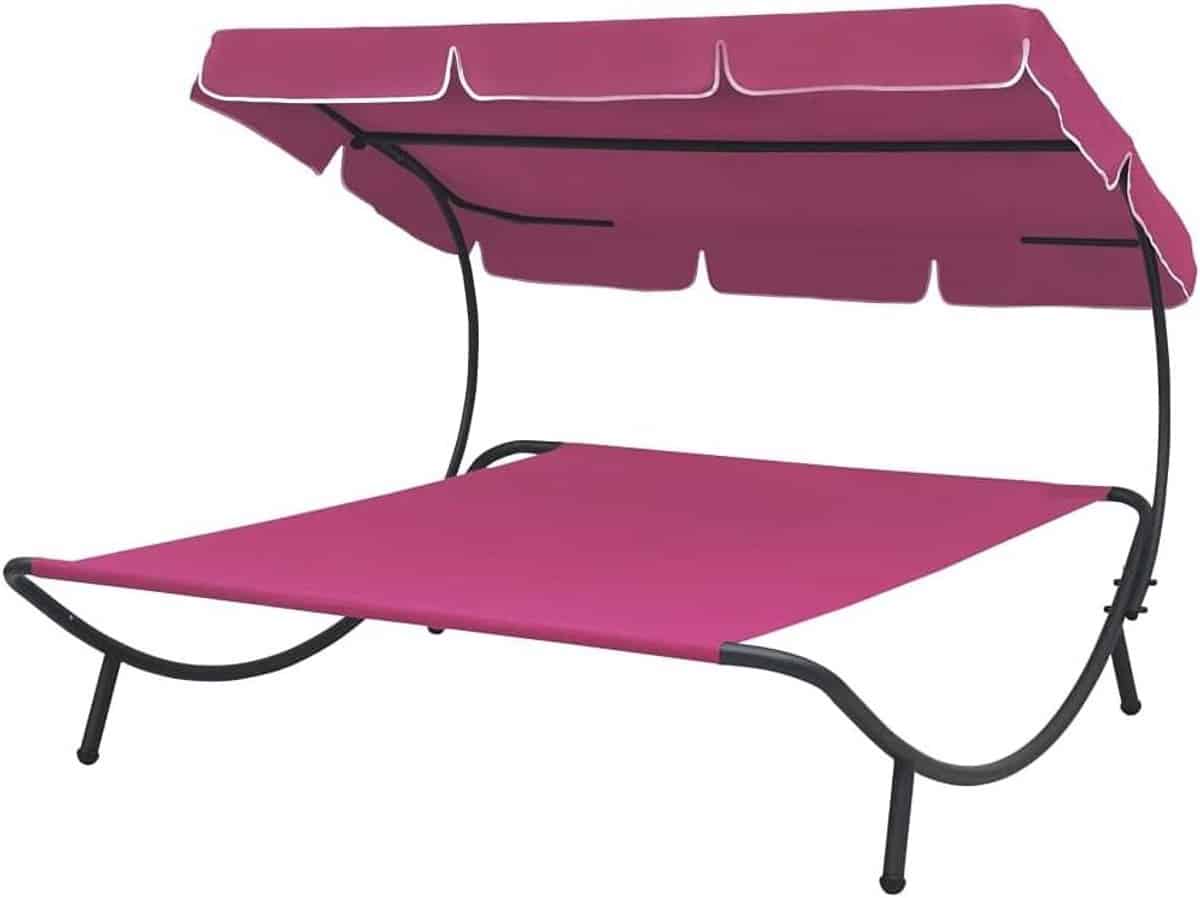 loungebed met hemel dubbel ligbed ontspannen in de