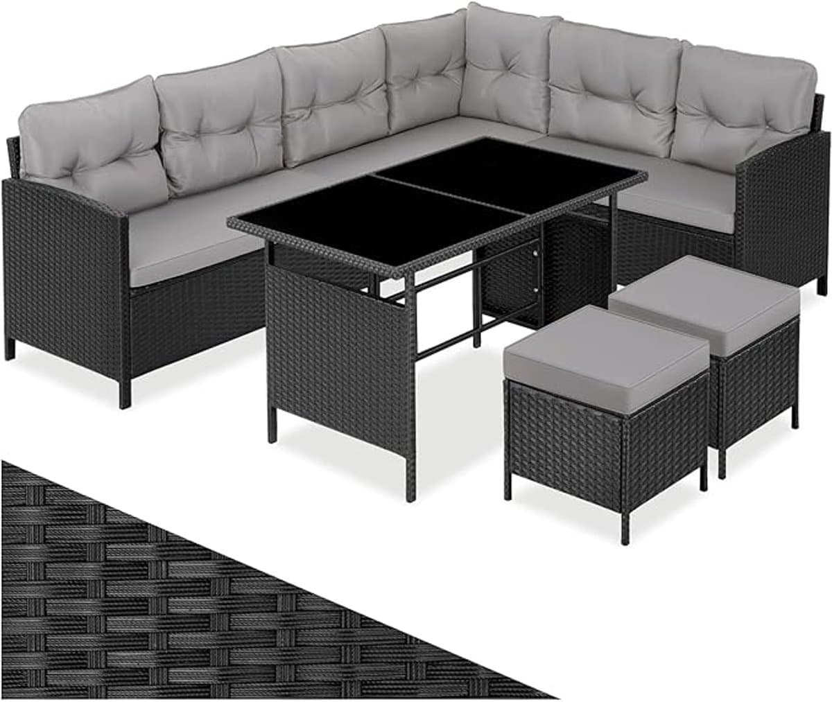 loungeset 5 delig 233 x 157 x 75 cm polyrotan hoek